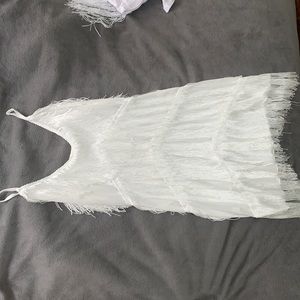 WHITE FRINGE DRESS-Perfect for Brides to Be!